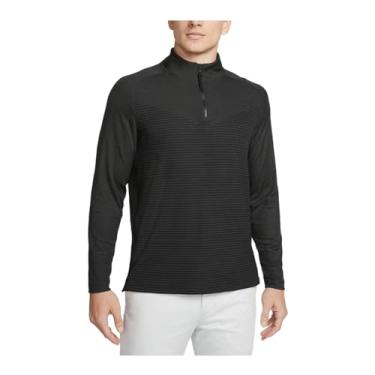 Imagem de Nike Camiseta masculina de golfe Dri-Fit ADV Vapor com zíper, preto/cinza escuro, Preto/cinza escuro fumê, G