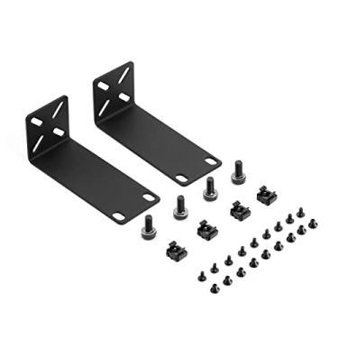 Imagem de PhyinLan Kit de montagem em rack para interruptores de 10,6 polegadas, orelhas de rack ajustáveis para produtos Netgear, Cisco, D-Link, TRENDnet e HP, montagem de equipamentos de 26,9 cm de largura a 48 cm, distância do orifício ajustável 14-30 mm
