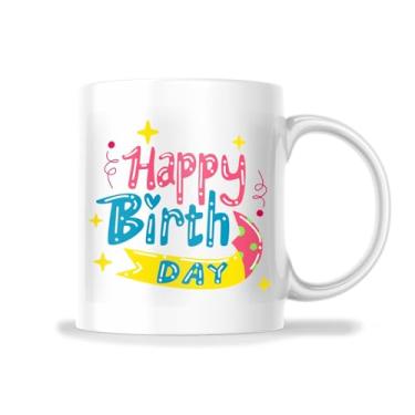 Imagem de Caneca de feliz aniversário - ideia de - Caneca legal de 325 ml Ótimo presente para férias, aniversário, Natal - Caneca de sublimação de tinta cerâmica premium - Impressa nos