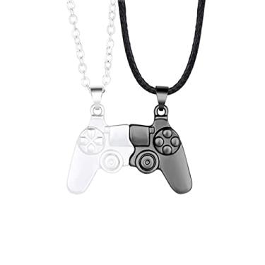 Imagem de Colar magnético de controle de jogo para casal, pingente de alça de console combinando para melhores amigos, amizade, presente de dia dos namorados, joias para ele e para seus amantes, Metal, Metal