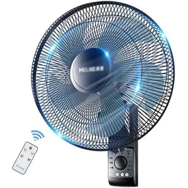 Imagem de Ventilador de parede Ventilador elétrico montado na parede Ventilador de resfriamento de ar com controle remoto Velocidade do vento de três velocidades 5 peças de folha de ventilador com tem