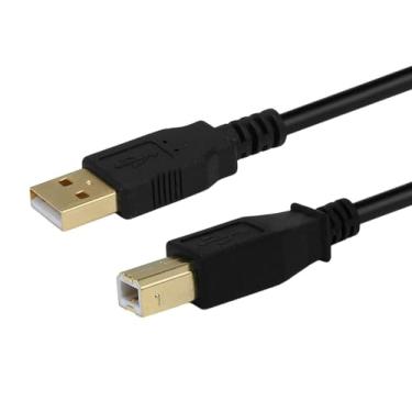 Imagem de Monoprice Cabo USB-A macho para USB-B macho 2.0-28/24AWG, blindado, banhado a ouro, 4,5 m, preto