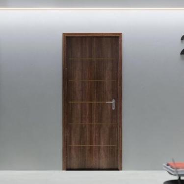 Imagem de Folha de Porta de Madeira 210x92cm Espessura 3,5cm MSO Eucaplac Frisada Residence Eucatex Noce Ebano