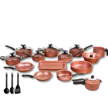 Imagem de Conjunto Panelas 17 Pc Antiaderente Panela Pressão Preto