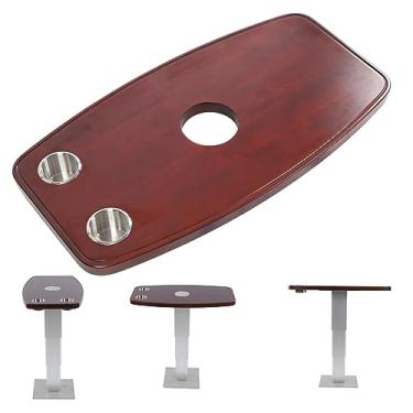 Imagem de Mesa retangular removível Vomeko para marinha/RV, suporte de perna de mesa para RV, tampo de mesa para RV de 750x400mm Tampo de mesa para RV de madeira maciça Mesa de jantar à