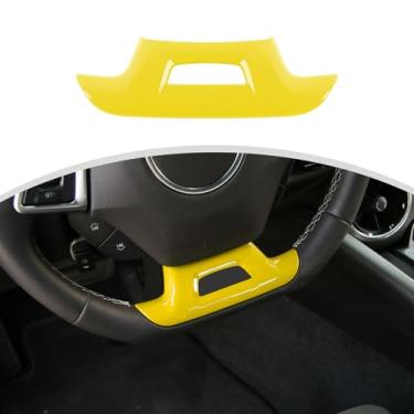 Imagem de CheroCar Capa de decoração para volante Chevrolet Camaro para Chevrolet Camaro 2016-2024 (amarelo)