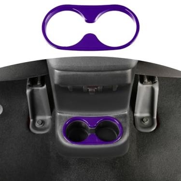 Imagem de RT-TCZ Suporte de copo central traseiro, acessórios de decoração interior ABS para Jeep Wrangler JK JKU Sport X Sahara Rubicon Roxo