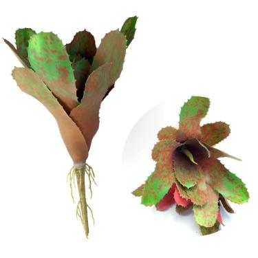 Imagem de Kit 10 Pçs Bromélia Elegante Planta Artificial 8 Folhas 21cm