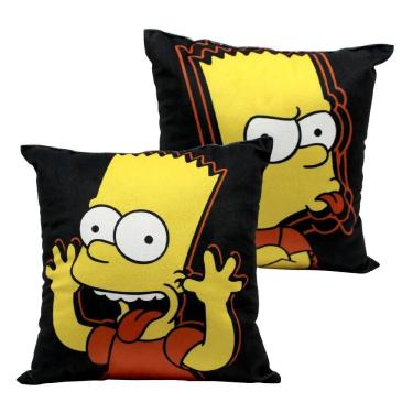 Imagem de Almofada Fibra Veludo Bart Simpson 23X23 Cm