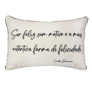 Imagem de Almofada Baguete Sarja C/ Frase 190-05 35X52 Decortextil