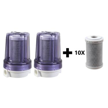 Imagem de 2 Filtro Bbi Pou 125 Transparente Anticloro + 10 Refis E125 Cor Transparente Voltagem N...