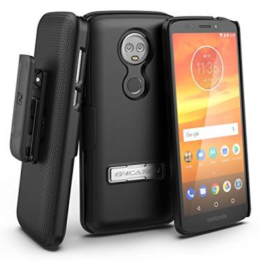 Imagem de Capa Encased Moto E5 Plus com clipe para cinto, série ultrafina e fina (capa rígida) com suporte de liga – para Motorola E5PLUS/E5 Supra (preto suave) (Moto E5 Plus)