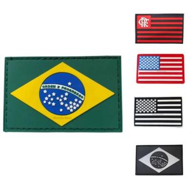 Imagem de Bandeira Do Brasil Emborrachada 3d Patch Com tiras autocolantes - Mund