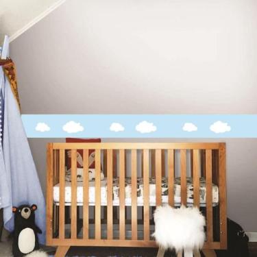 Imagem de Faixa Decorativa Quarto Bebê Infantil Nuvens ul 9M - Colai