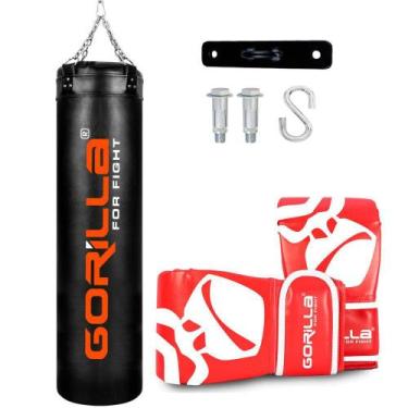 Imagem de Kit Saco Pancada 160 + Luva Pro Adulta + Suporte Gorilla - Gorila, Ver