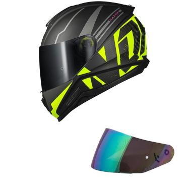 Imagem de Capacete Norisk Razor Full Preto e Amarelo Fosco Mais Viseira Camaleão-Feminino