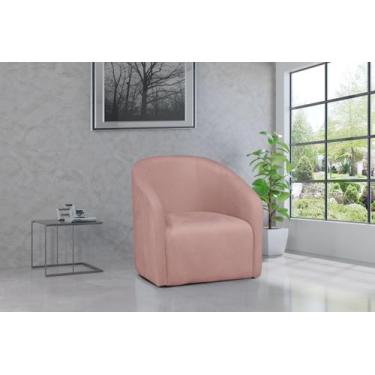 Imagem de Poltrona Decorativa Julia Veludo Rosa - LM DECOR