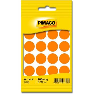 Imagem de Etiqueta Pimaco Redonda TP-19 100 Un Laranja
