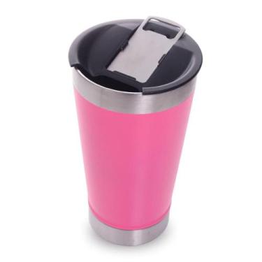 Imagem de Copo Termico Inox Cerveja Bebida Chopp 470ml Tampa e Abridor Feito Aço