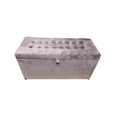Imagem de Recamier puff baú beira de cama solteiro 90 cm-rose - NEGROMONTE STORE