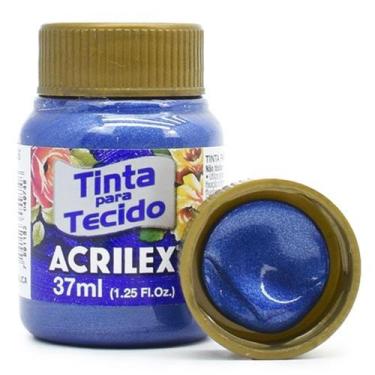 Imagem de Tinta para Tecido Acrilex Metálica 37ml, 535 - AZUL MARINHO