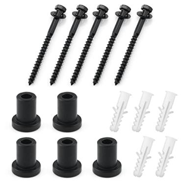 Imagem de DGHAOP Espaçador de parede de porta de celeiro de 5 peças com parafusos para peças de reposição de trilhos de ferragens de porta de celeiro deslizante