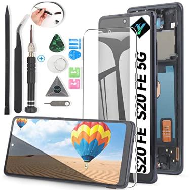 Imagem de Tela para Samsung Galaxy S20 FE 2022/S20 FE 5G substituição de tela para Samsung S20 FE SM-G781 G781B G781U G781F/DS G781WLCD Touch Display Digitalizador Montagem com ferramentas (preto com moldura)