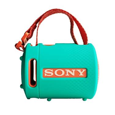 Imagem de Capa de silicone para alto-falante compacto portátil sem fio extra baixo Sony SRS XB13, capa protetora com pés em pé para acessórios de alto-falante Sony SRS-XB13 (verde)