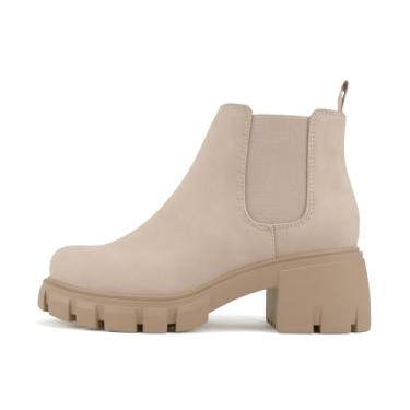 Imagem de Soda PIONEER ~ Bota feminina de salto médio Chelsea com elástico duplo, Malva empoeirada, 41