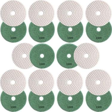 Imagem de 10 X Lixas Discos Grão Liso 4 Pol.100mm Diamantada Granito Mármore KaQ