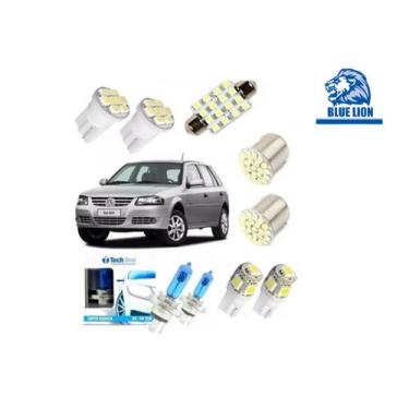 Imagem de Kit Lâmpadas Farol Super Branca E Leds Gol G2 G3 G4 Techone - Blue lio