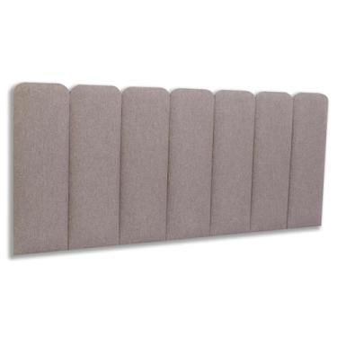 Imagem de Cabeceira Casal Estofada de Colar na Parede Kit 7 Placas Modelo Arredo