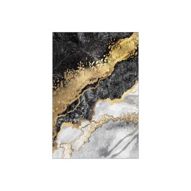 Imagem de Painel De Festa Vertical 1,50 x 2,20 - Marmorizado Preto Cinza e Doura