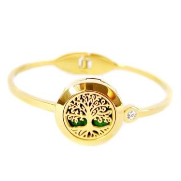 Imagem de Bracelete Difusor Árvore da Vida - DOURADO em AÇO INOXIDÁVEL - ANTIALÉ