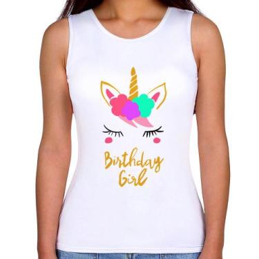 Imagem de Regata Feminina Birthday Girl - Foca na Moda, Branco, P