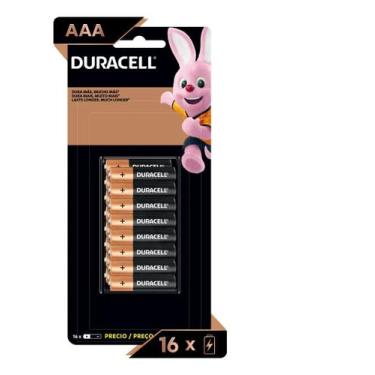 Imagem de 16 Pilha AAA Duracell Alcalina Palito Econopack