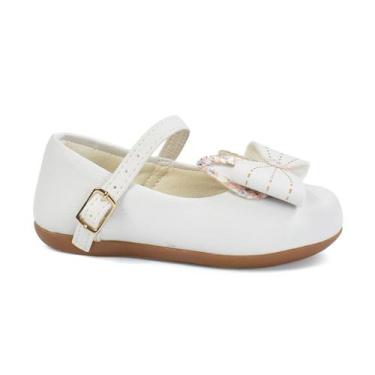 Imagem de Sapatilha Camin Laço Infantil Menina Branca, Branco, 16