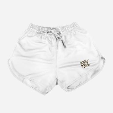Imagem de Short Feminino Moda Praia Tactel Estampado - RELAXADO, Branco good vib
