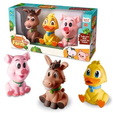 Imagem de Brinquedo Bebê de Apertar Conjunto Com 3 Unids Vinil Macio - Cometa