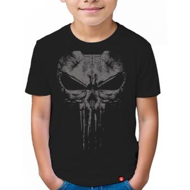 Imagem de Camiseta Infantil Justiceiro 2 - KING OF GEEK, Preto, 10