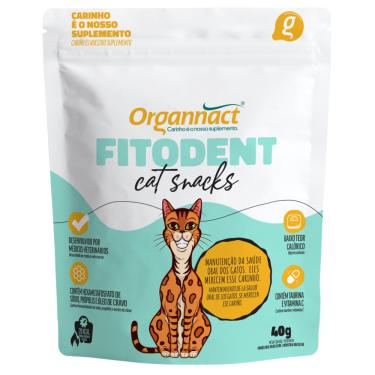 Imagem de Suplemento Fitodent Cat Snacks para Gatos 40g - Organnact