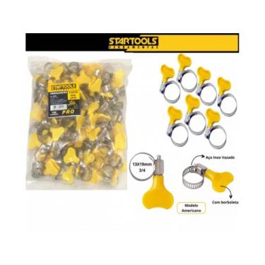 Imagem de Abraçadeira de aço inox 13x19 mm america borboleta pacote c/ 100 pcs -