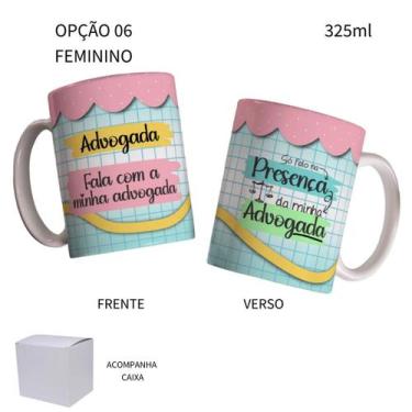 Imagem de Caneca 325ml Flork Advogado Advogada Advocacia - LARANJA E MIMOS
