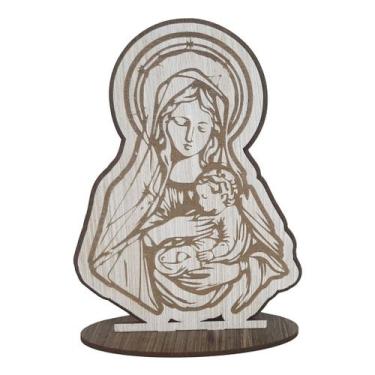 Imagem de Display com Base Nossa Senhora 16cm Madeira Mdf - ATACADÃO DO ARTESANA