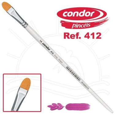 Imagem de Pincel Condor Profissional 412 Sintético Toray Dourado - Linha de Gato