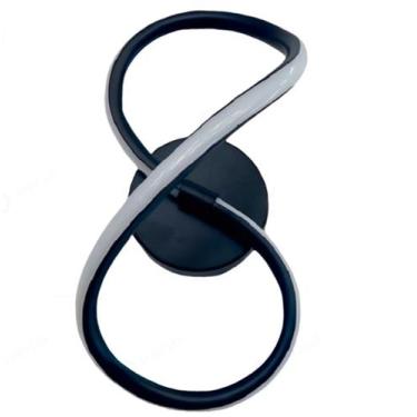 Imagem de Arandela Parede Infinito Preto Led Ip20 Bivolt 3 Cores Luz - Domeny Il