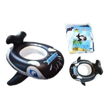 Imagem de Boia Bote Bebê Baleia inflável com alça - CRB, Preto