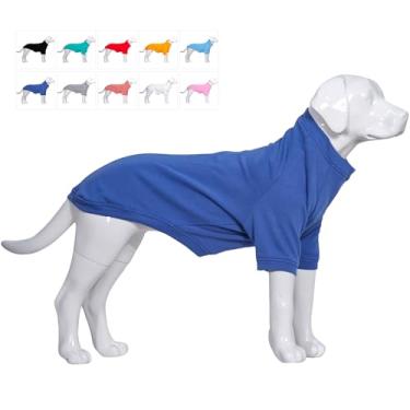 Imagem de Lovelonglong Moletom pulôver para cães outono inverno clima frio camisetas para cães pequenos, médios e grandes, roupas Golden Retriever azul XXXXL