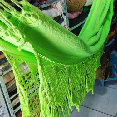 Imagem de rede de dormir verde limao algodao casal resistente luxo - redespotigu