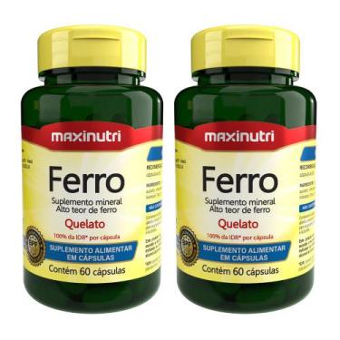 Imagem de Kit 2 Ferro 100% IDR com 60 Cápsulas Maxinutri